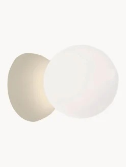 Applique piccola in cemento e vetro opale Zero
