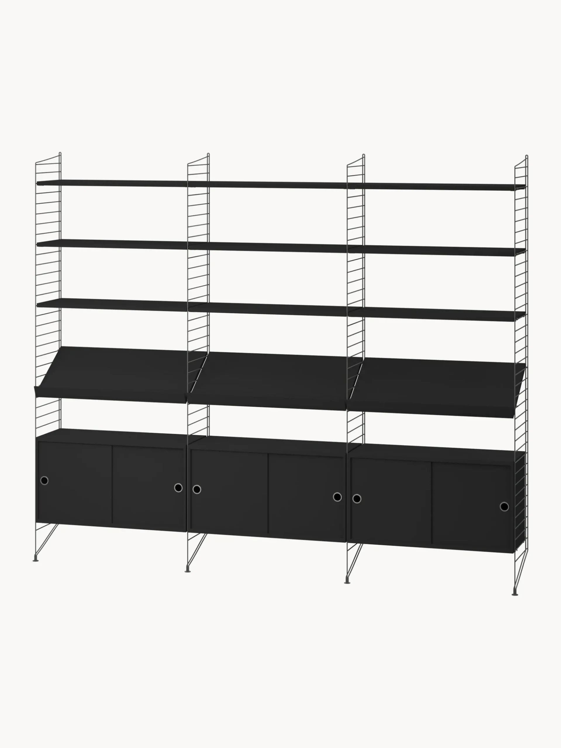 Armadietto con ante scorrevoli String System, larg. 78 x prof. 30 cm
