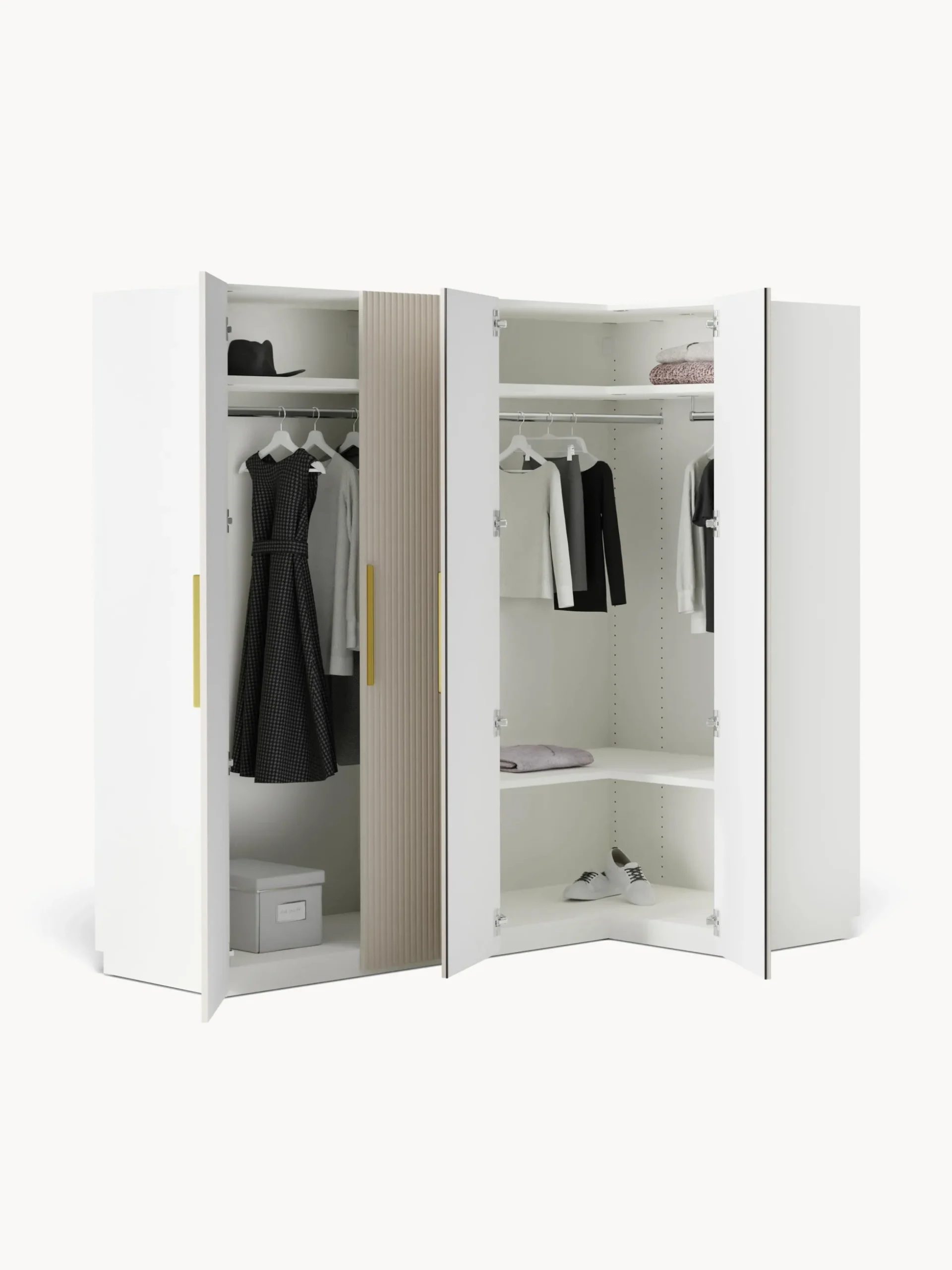 Armadio angolare componibile Simone, larg. 215 cm, diverse varianti