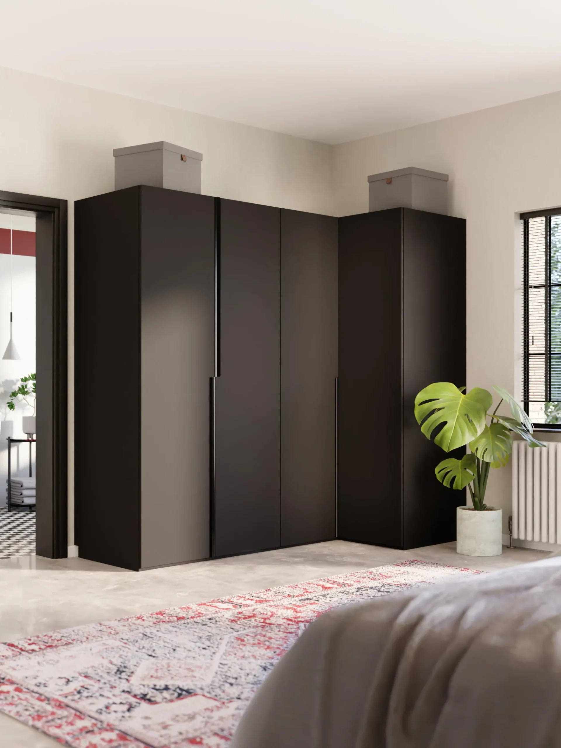 Armadio angolare componibile Leon, larg. 215 cm, diverse varianti