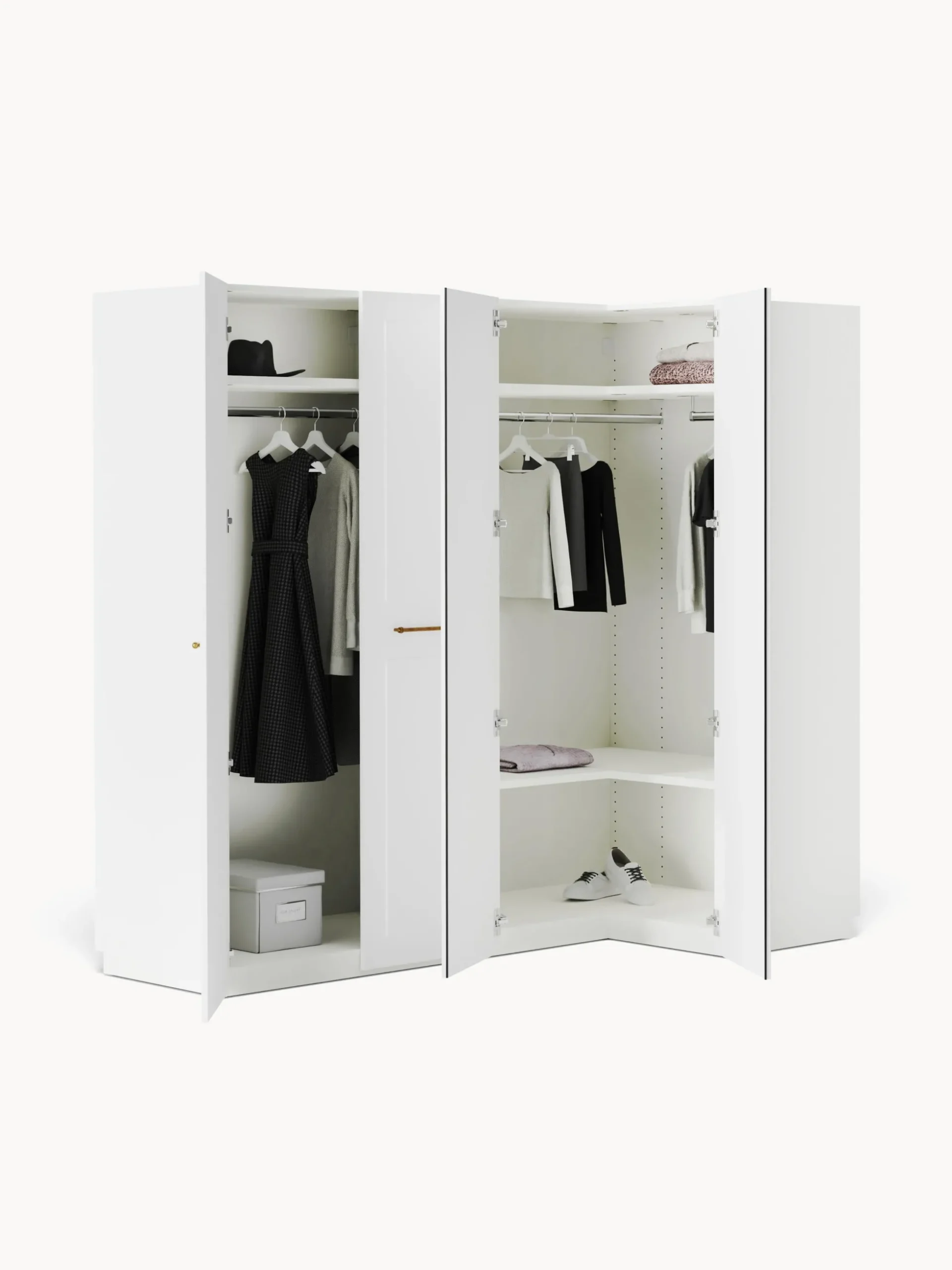Armadio angolare componibile Charlotte, Larg. 215 cm, diverse varianti