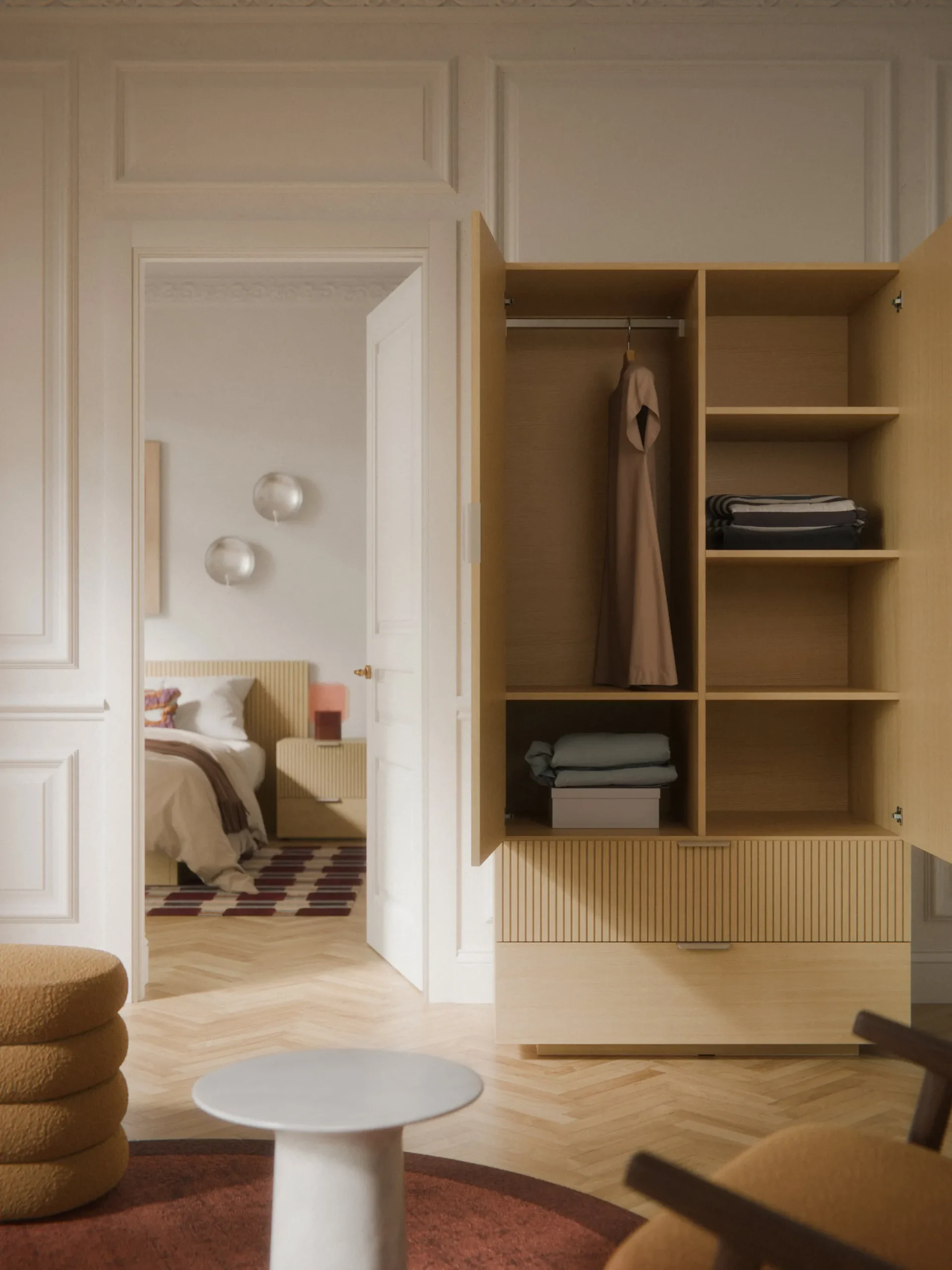 Armadio compatto in legno Sato