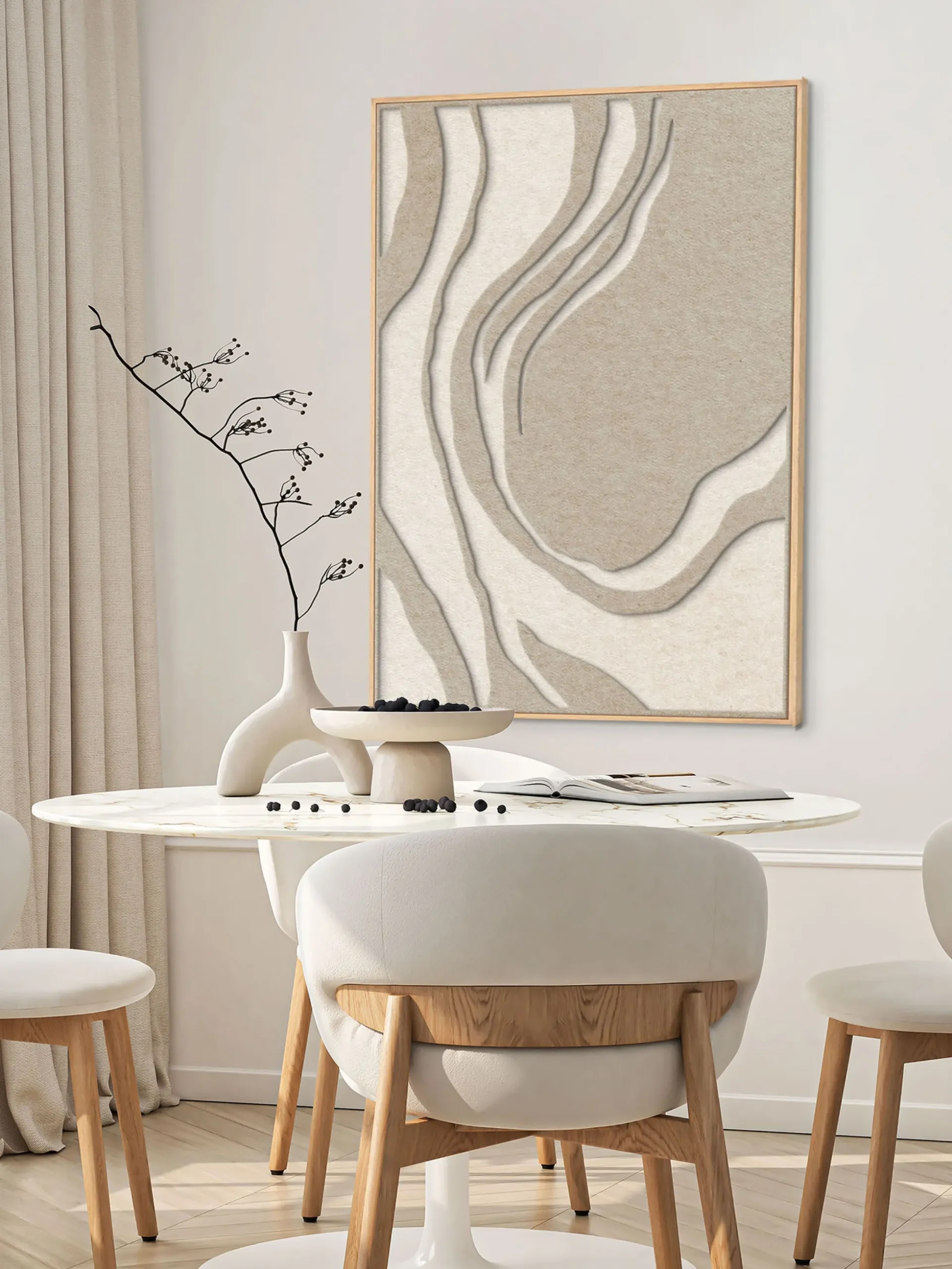 Arte da parete acustica Sacred Silence con cornice in legno