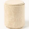 Barattolo portaoggetti in travertino Susan, alt. 14 cm