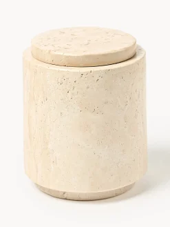 Barattolo portaoggetti in travertino Susan, alt. 12 cm