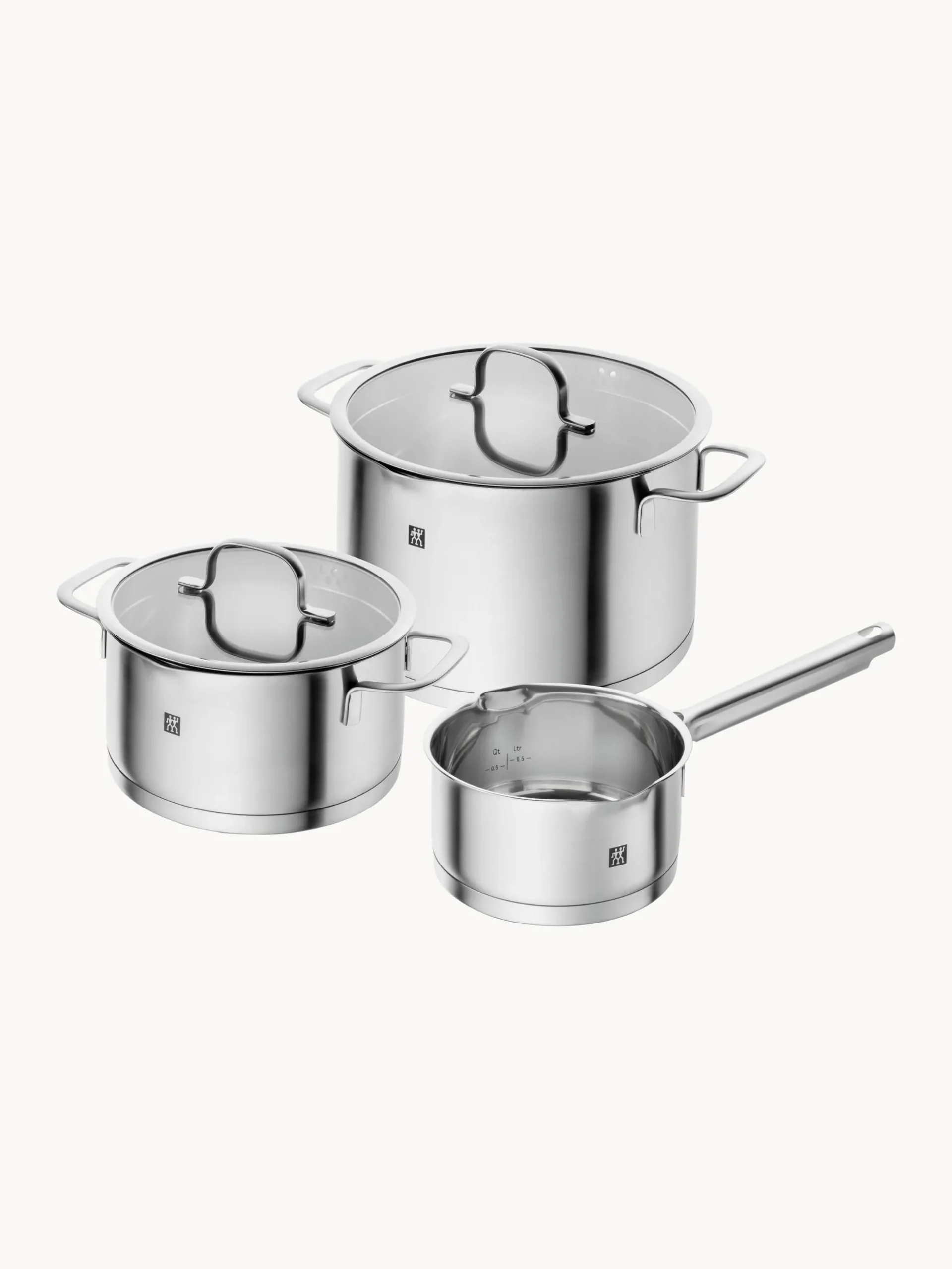 Batteria di pentole in acciaio inossidabile TrueFlow, set da 3