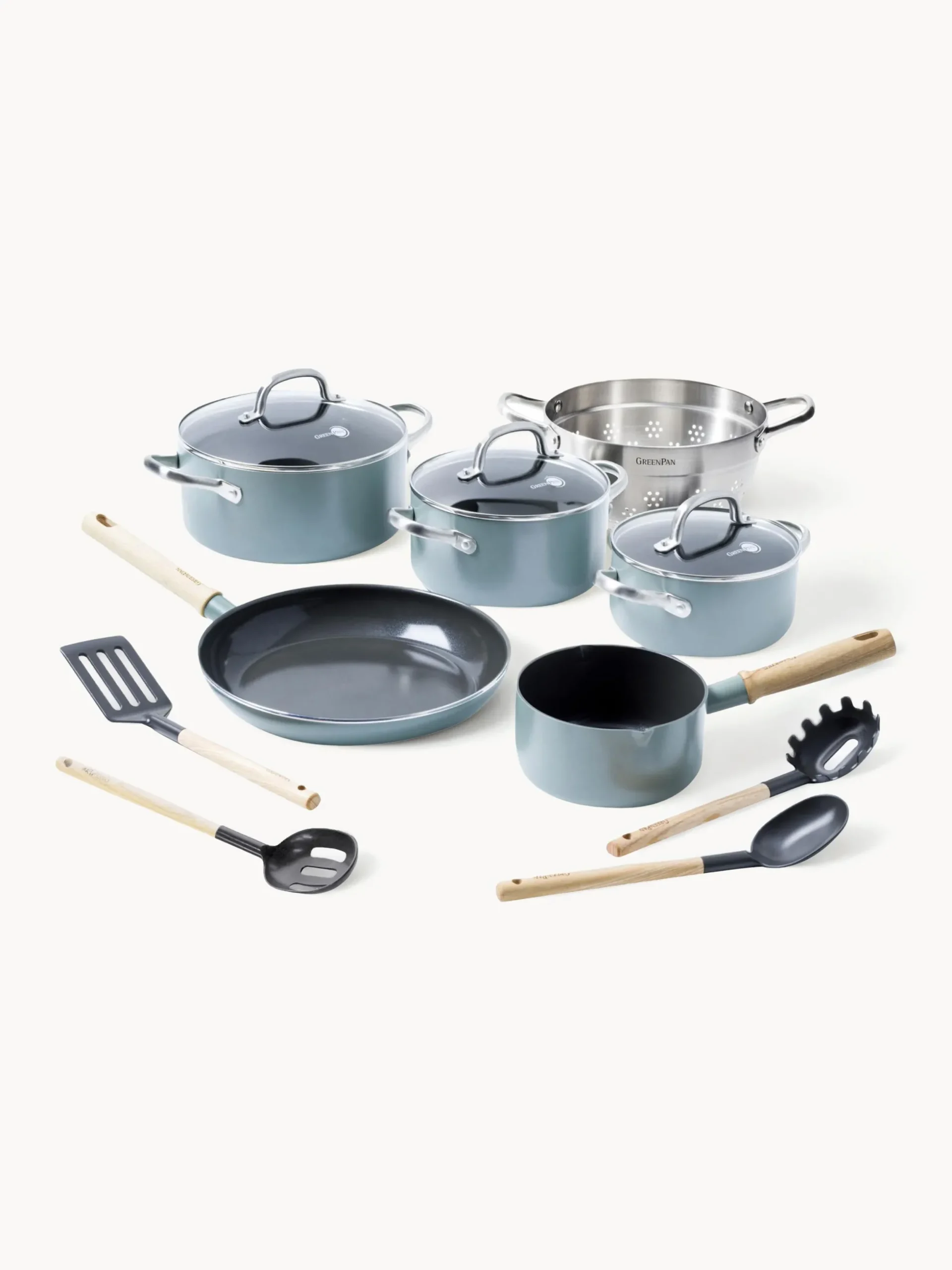 Batteria di pentole in ceramica con rivestimento antiaderente Mayflower, set da 10