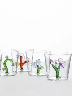 Bicchiere fatto a mano in vetro borosilicato Botanica