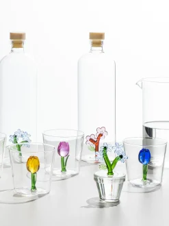 Bicchiere fatto a mano in vetro borosilicato Botanica