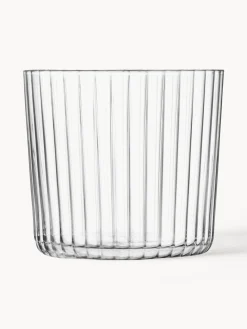 Bicchiere in vetro soffiato con rilievo scanalato Gio 4 pz