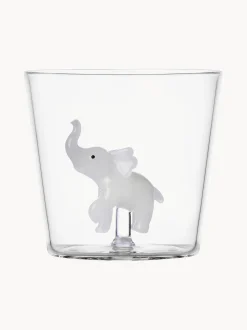 Bicchiere in vetro borosilicato fatto a mano White Elephant