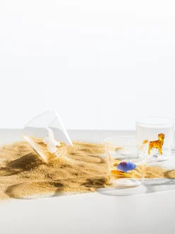 Bicchiere in vetro borosilicato fatto a mano White Elephant