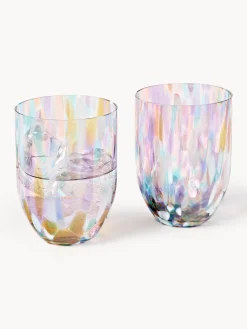 Bicchieri da acqua piccoli fatti a mano Splash 6 pz