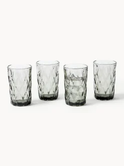 Bicchieri da long drink con motivo strutturato Colorado, set da 4