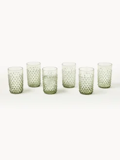 Bicchieri per acqua in vetro soffiato Hobnail 6 pz