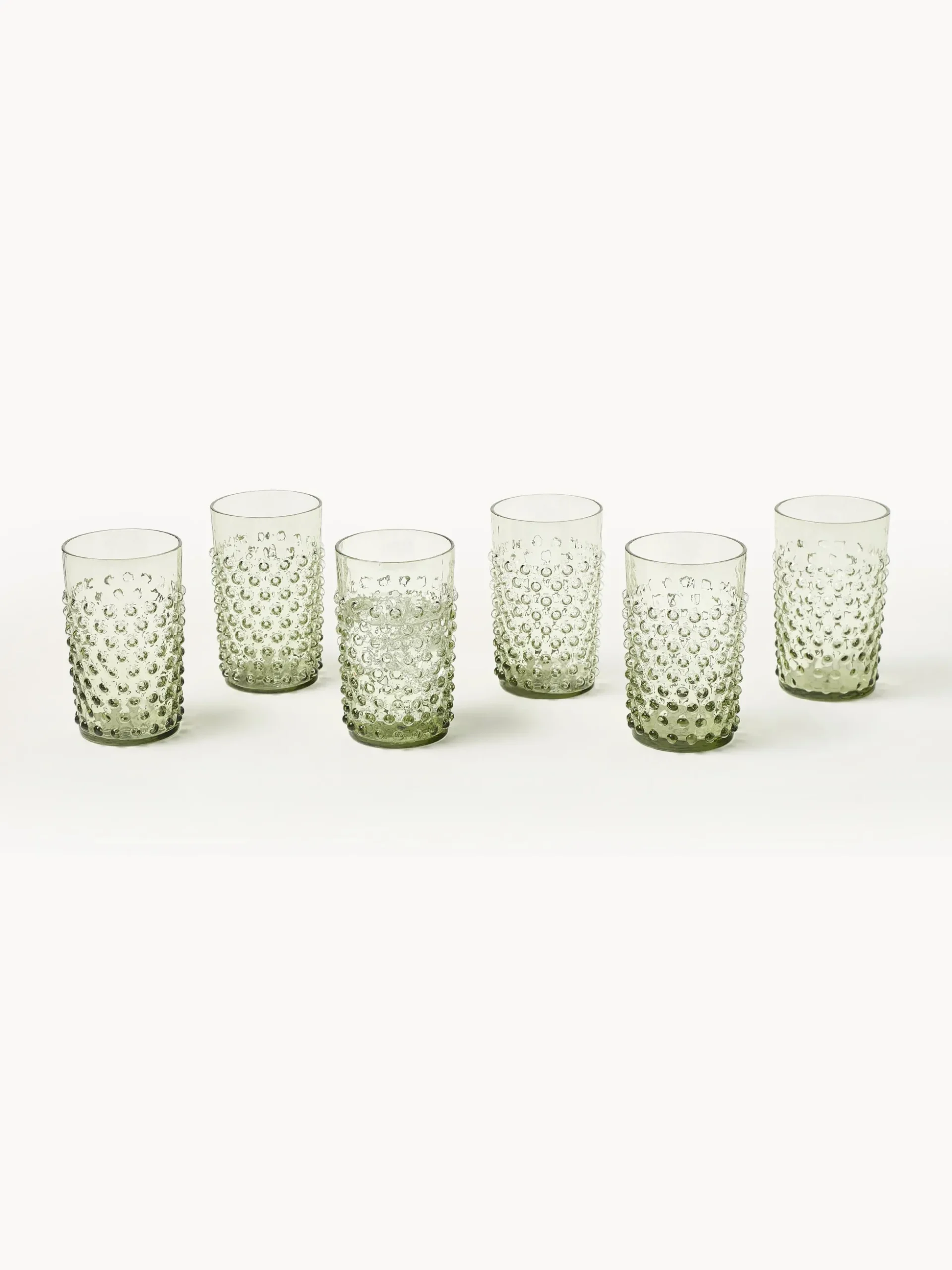 Bicchieri per acqua in vetro soffiato Hobnail 6 pz