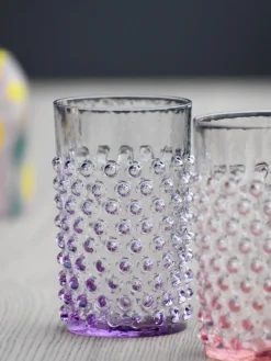 Bicchieri per acqua in vetro soffiato Hobnail 6 pz