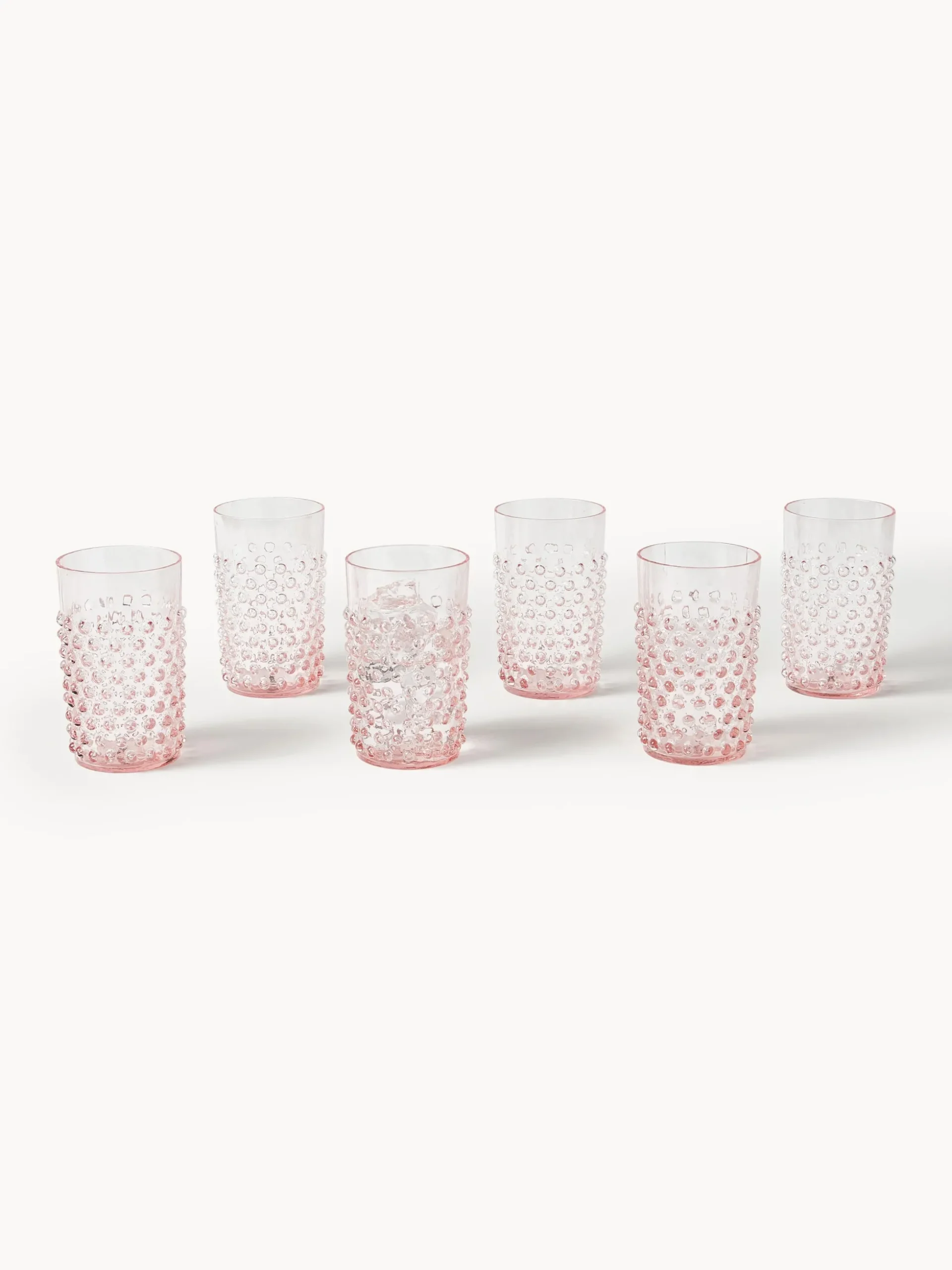 Bicchieri per acqua in vetro soffiato Hobnail 6 pz