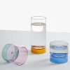 Bicchieri acqua in vetro borosilicato fatti a mano Bamboo Groove 2 pz