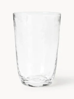 Bicchieri acqua in vetro soffiato irregolare Hammered 4 pz