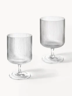 Bicchieri da vino in vetro soffiato con scanalatura in rilievo Ripple 2 pz
