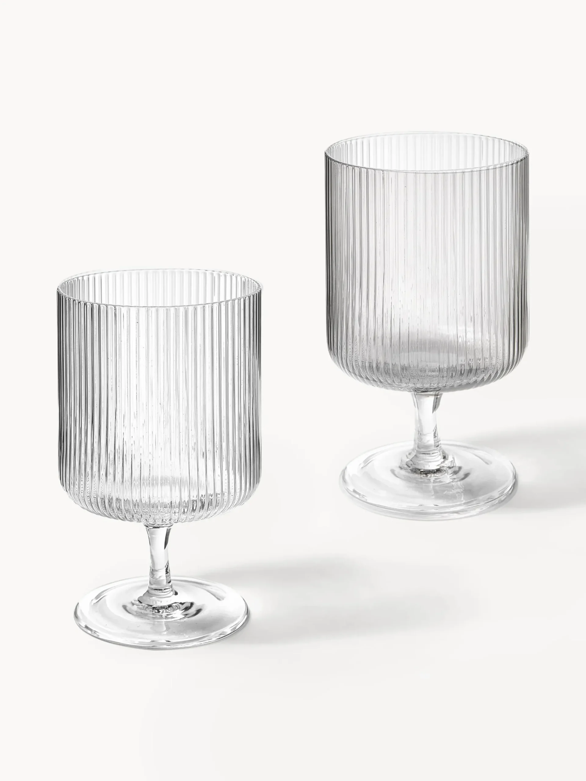 Bicchieri da vino in vetro soffiato con scanalatura in rilievo Ripple 2 pz