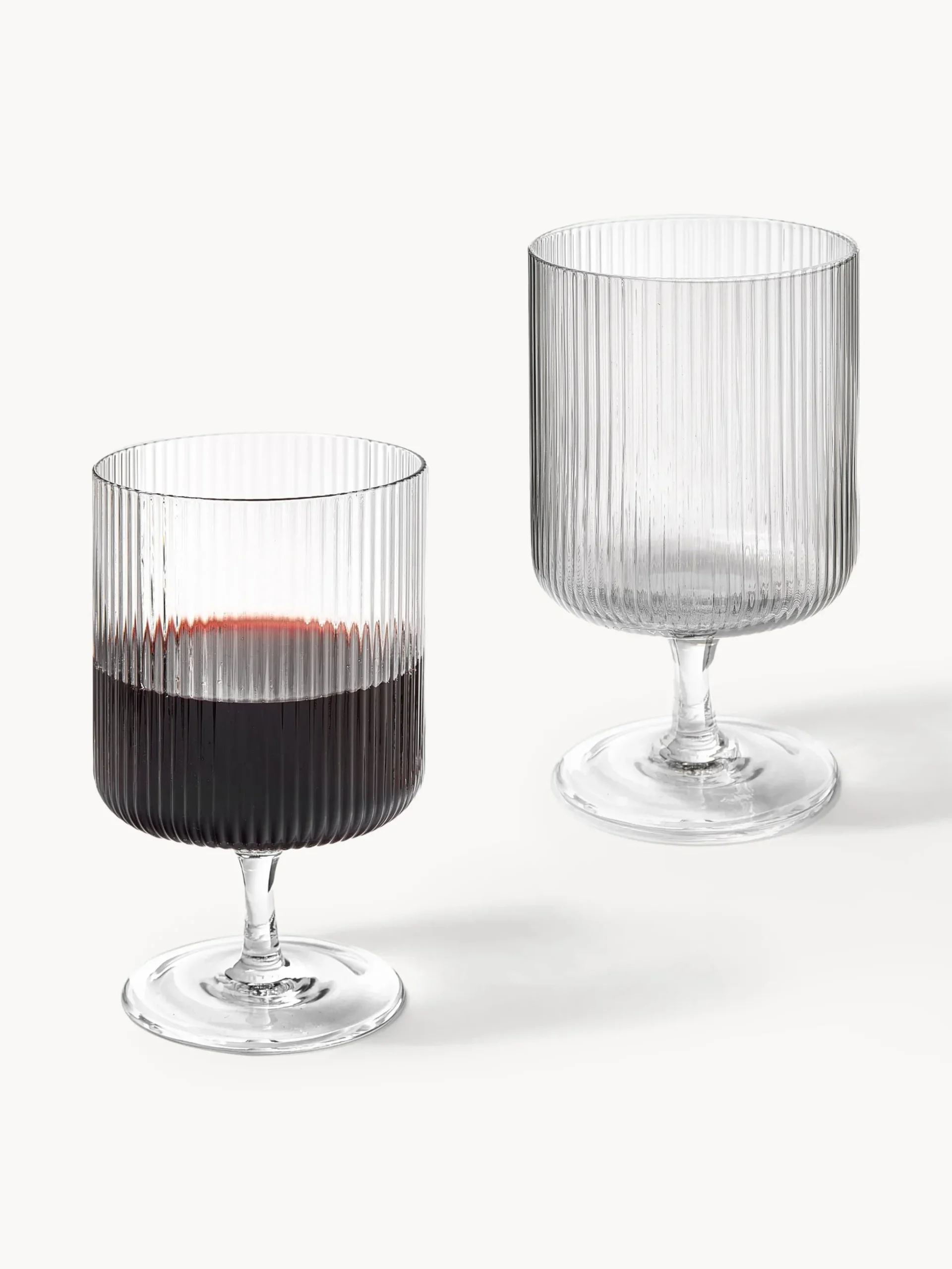 Bicchieri da vino in vetro soffiato con scanalatura in rilievo Ripple 2 pz