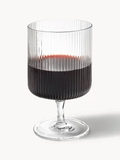 Bicchieri da vino in vetro soffiato con scanalatura in rilievo Ripple 2 pz