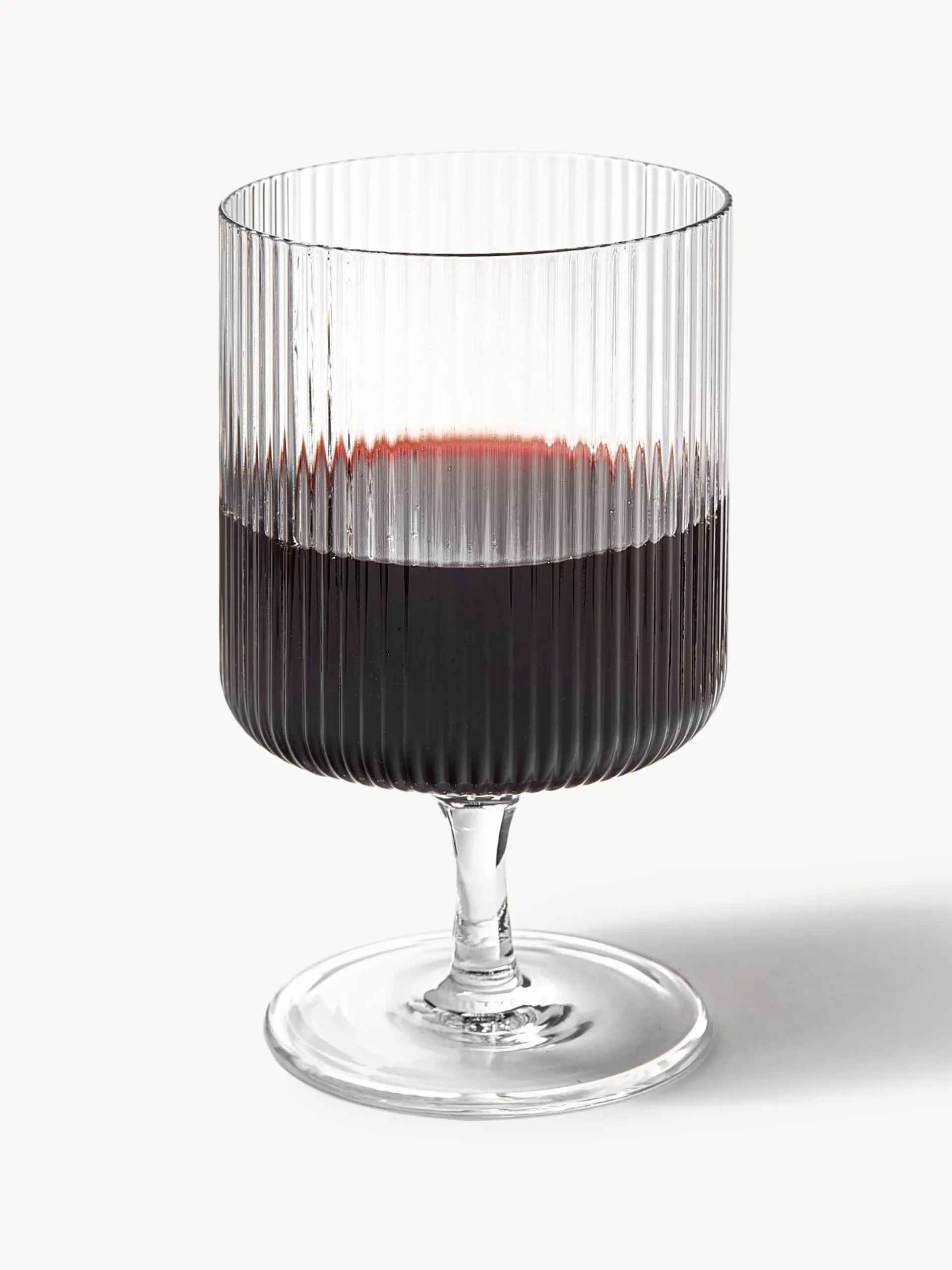Bicchieri da vino in vetro soffiato con scanalatura in rilievo Ripple 2 pz