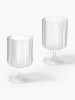 Bicchieri da vino in vetro soffiato con scanalatura in rilievo Ripple 2 pz