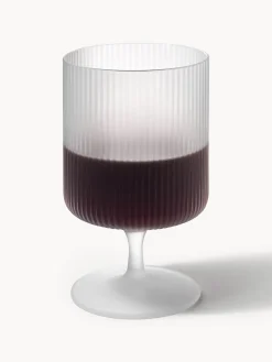 Bicchieri da vino in vetro soffiato con scanalatura in rilievo Ripple 2 pz