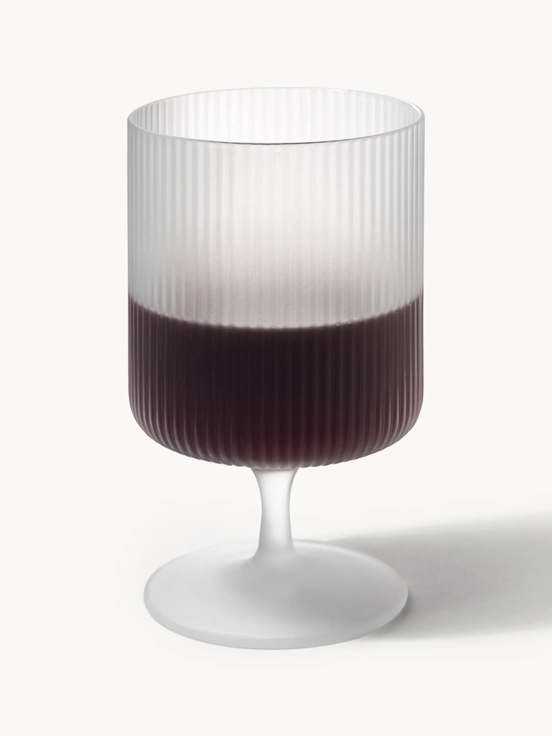 Bicchieri da vino in vetro soffiato con scanalatura in rilievo Ripple 2 pz