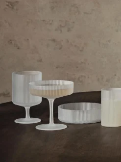 Bicchieri da vino in vetro soffiato con scanalatura in rilievo Ripple 2 pz