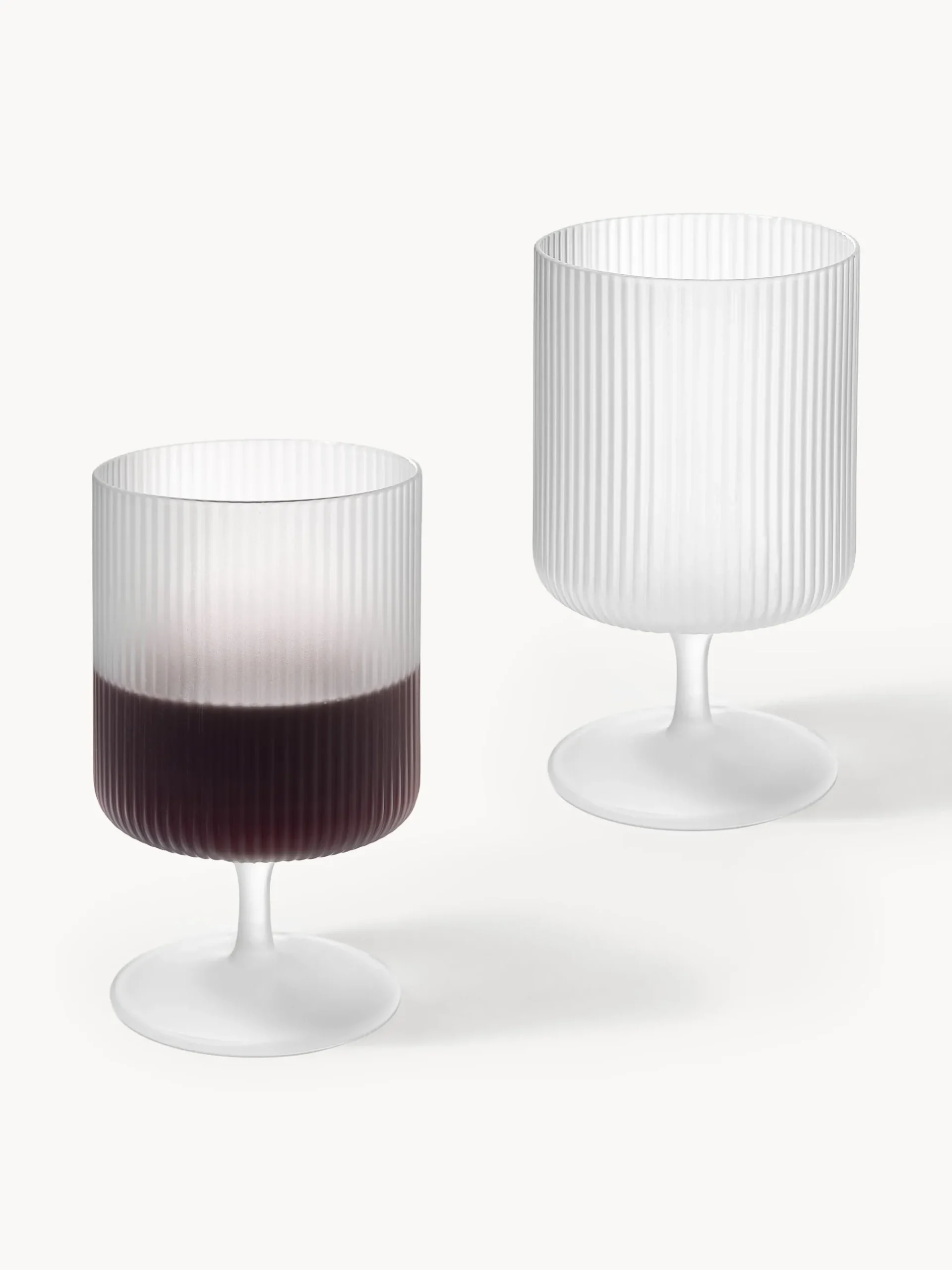 Bicchieri da vino in vetro soffiato con scanalatura in rilievo Ripple 2 pz