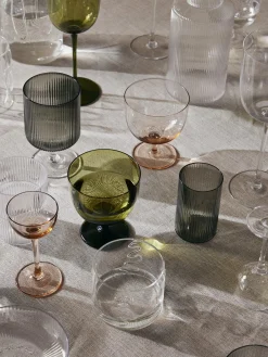 Bicchieri da vino in vetro soffiato con scanalatura in rilievo Ripple 2 pz