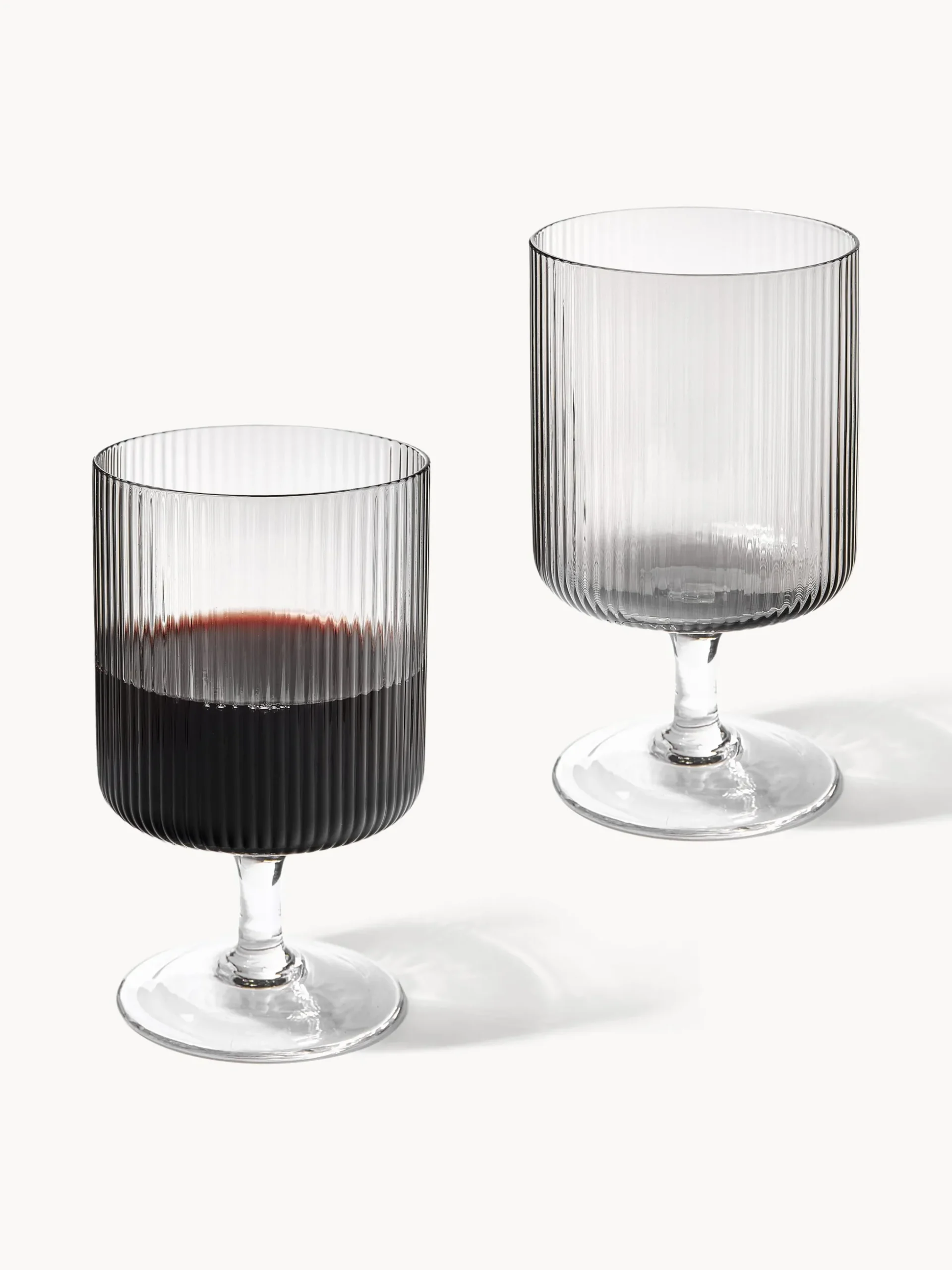 Bicchieri da vino in vetro soffiato con scanalatura in rilievo Ripple 2 pz