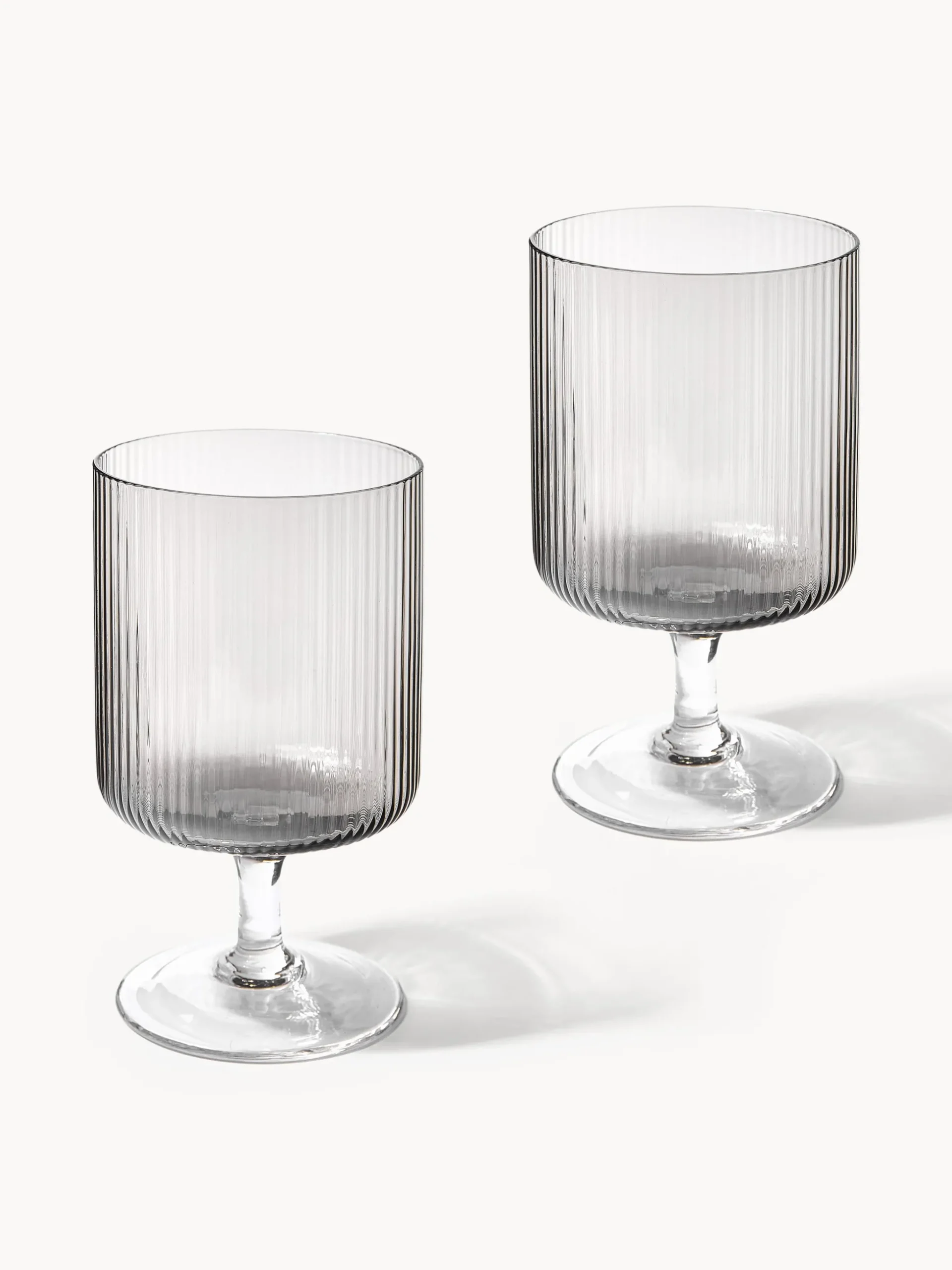 Bicchieri da vino in vetro soffiato con scanalatura in rilievo Ripple 2 pz