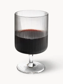 Bicchieri da vino in vetro soffiato con scanalatura in rilievo Ripple 2 pz