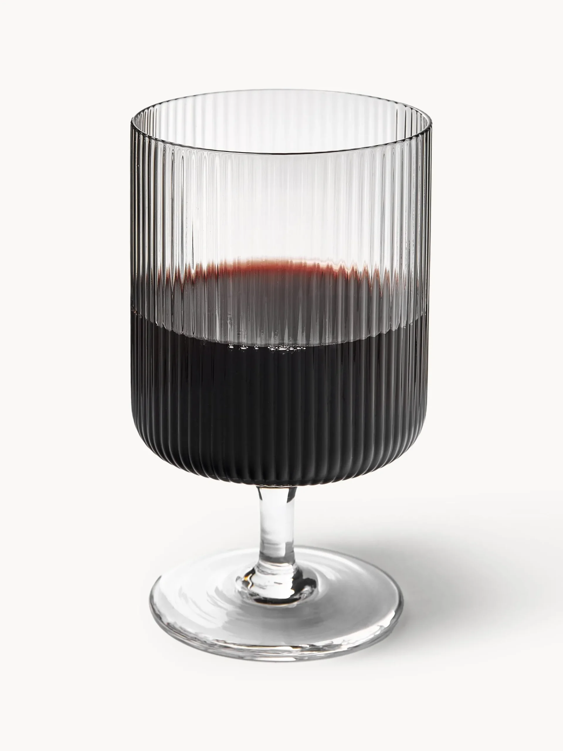 Bicchieri da vino in vetro soffiato con scanalatura in rilievo Ripple 2 pz