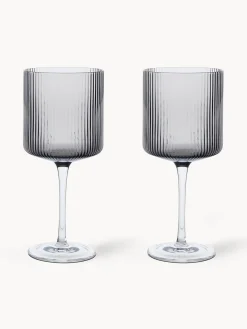 Bicchieri da vino rosso in vetro soffiato millerighe Ripple 2 pz