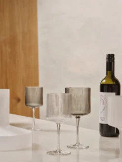 Bicchieri da vino rosso in vetro soffiato millerighe Ripple 2 pz