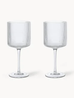 Bicchieri da vino rosso in vetro soffiato millerighe Ripple 2 pz