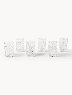 Bicchieri per acqua in vetro soffiato Hobnail 6 pz