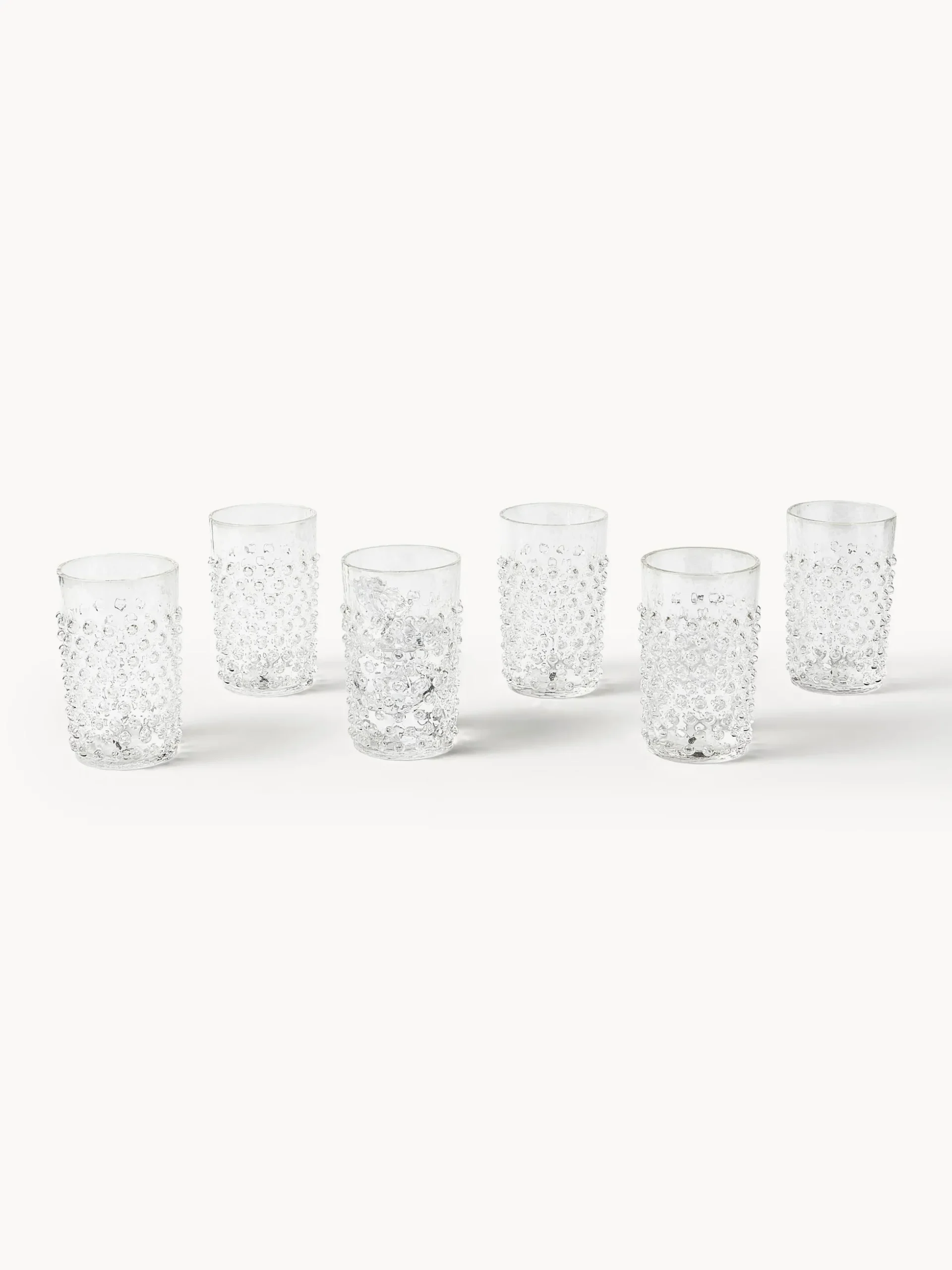 Bicchieri per acqua in vetro soffiato Hobnail 6 pz