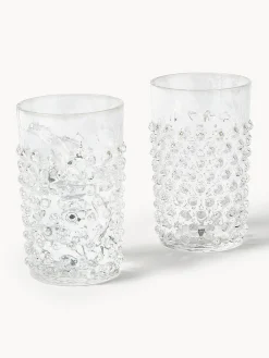 Bicchieri per acqua in vetro soffiato Hobnail 6 pz
