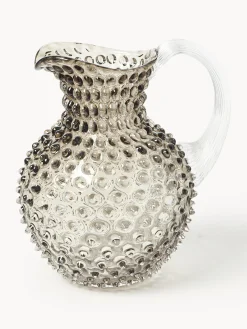 Brocca in vetro soffiato Hobnail 2 L