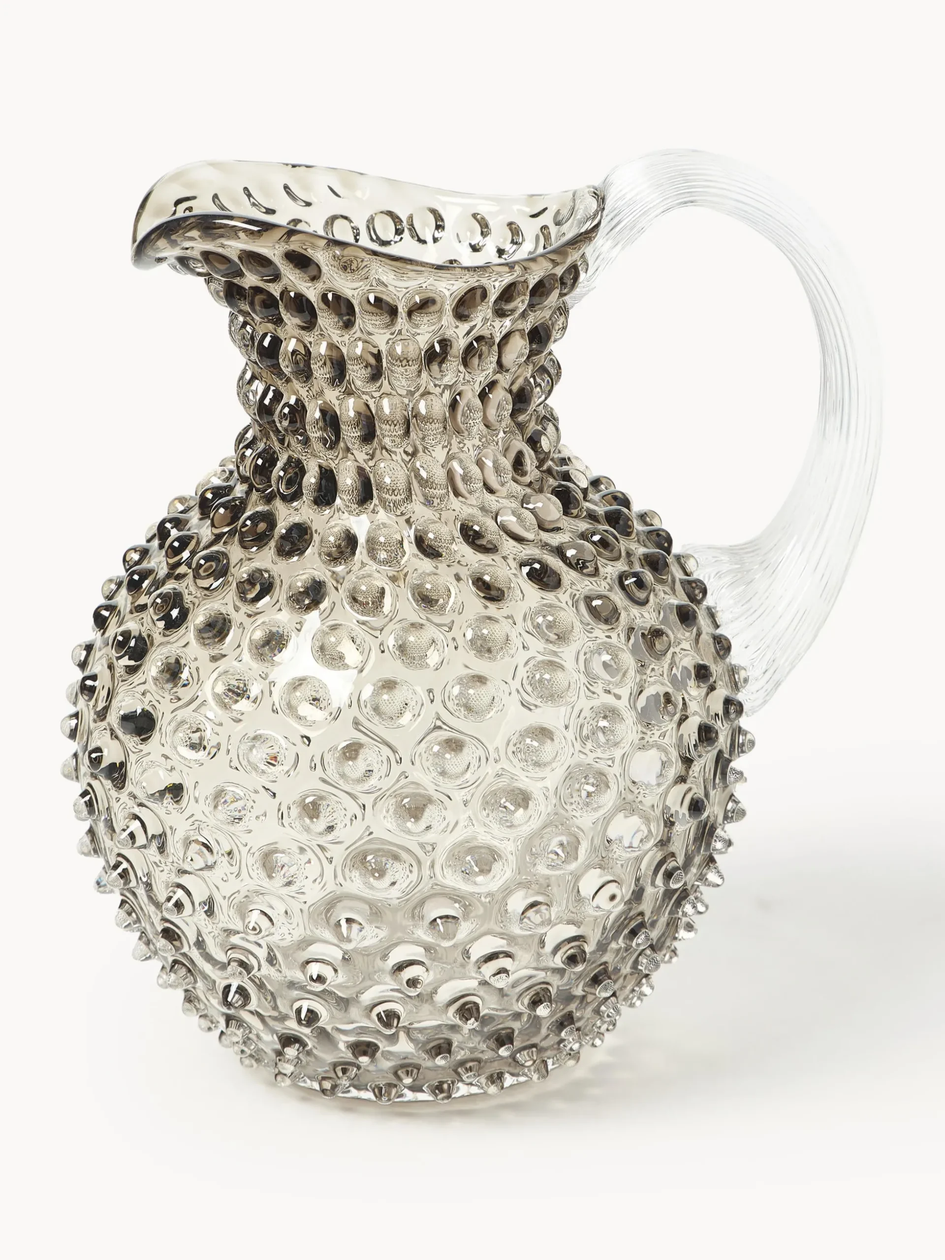 Brocca in vetro soffiato Hobnail 2 L