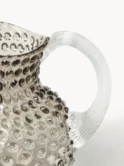 Brocca in vetro soffiato Hobnail 2 L