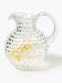 Brocca in vetro soffiato Hobnail 2 L