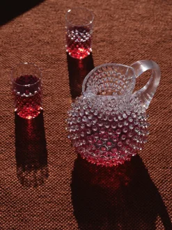 Brocca in vetro soffiato Hobnail 2 L